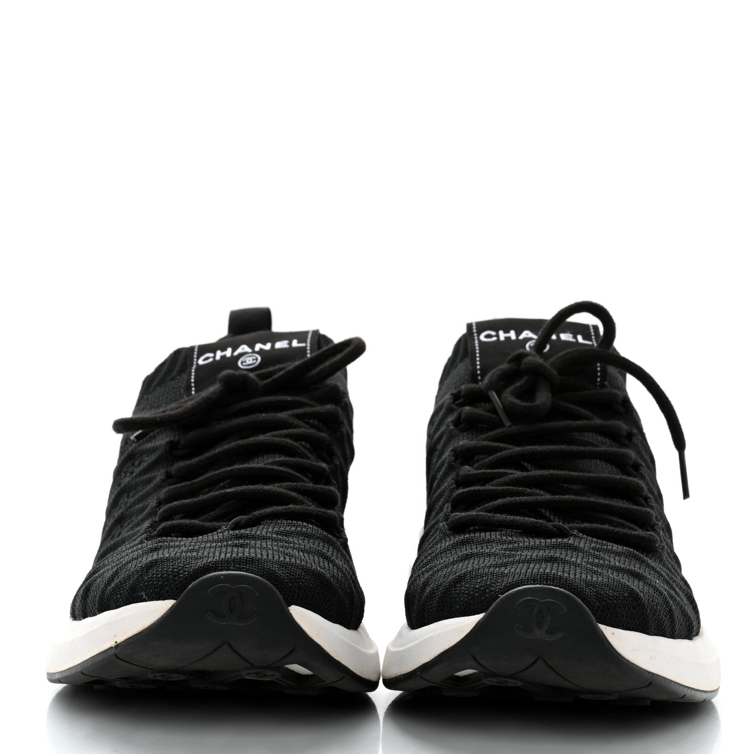 Chanel Fabric Logo Sneakers 38 Black 2 of 8