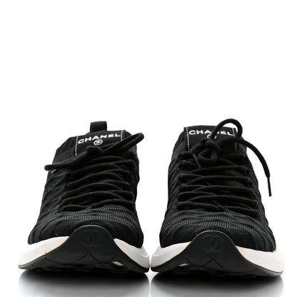 Chanel Fabric Logo Sneakers 38 Black 2 of 8