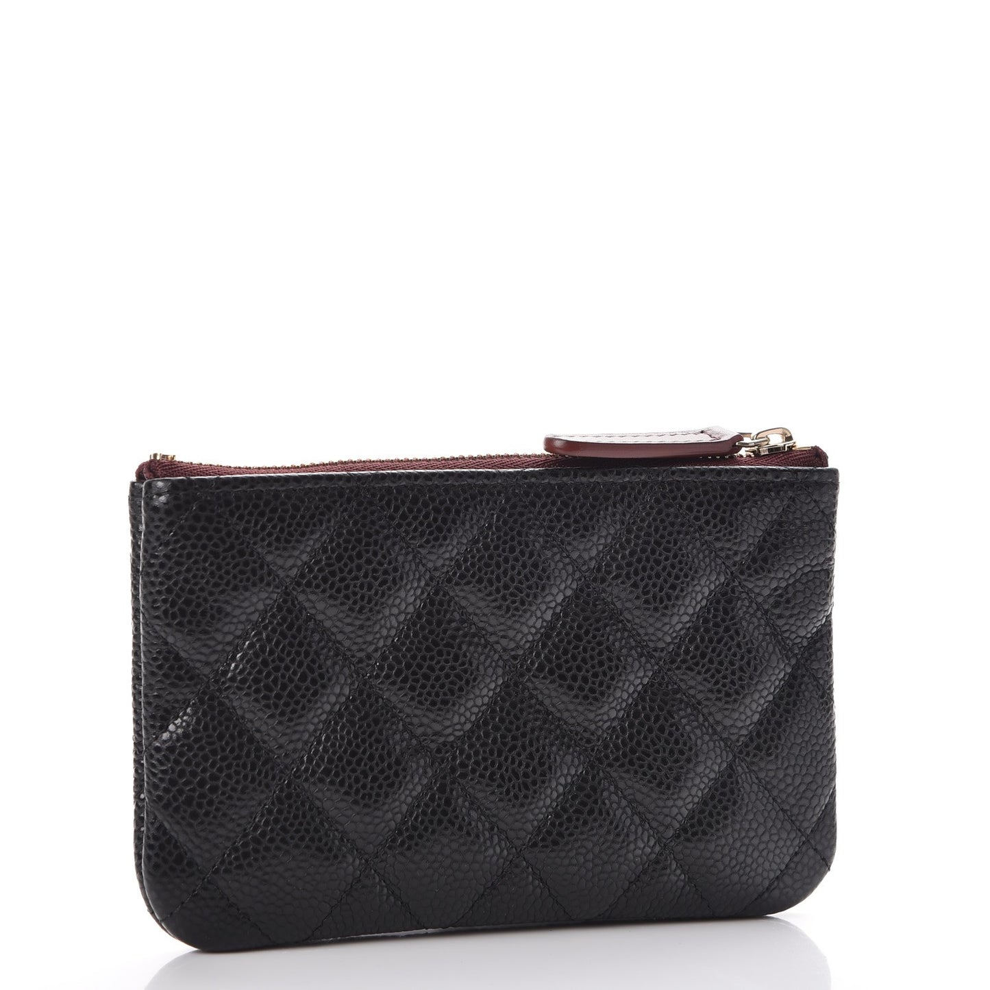 Caviar Quilted Small Cosmetic Case Black