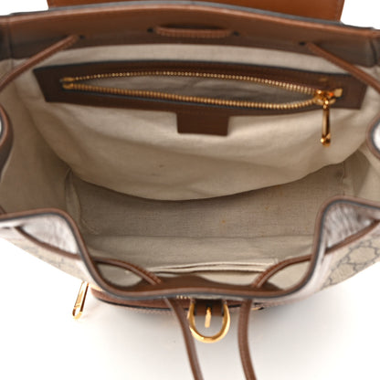 Gucci GG Supreme Monogram Calfskin Horsebit 1955 Single Buckle Backpack Beige Brown Sugar 5 of 17