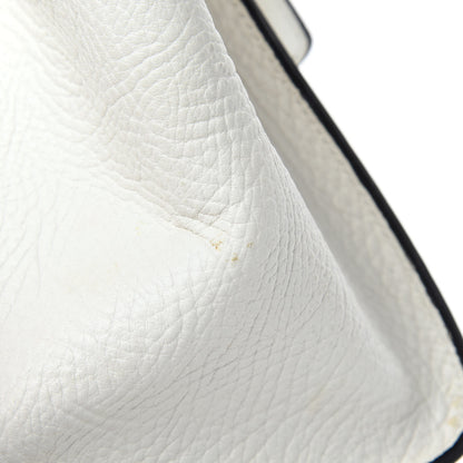Celine Elephant Calfskin Bi-Color Small Tie Knot Tote White Black 10 of 22
