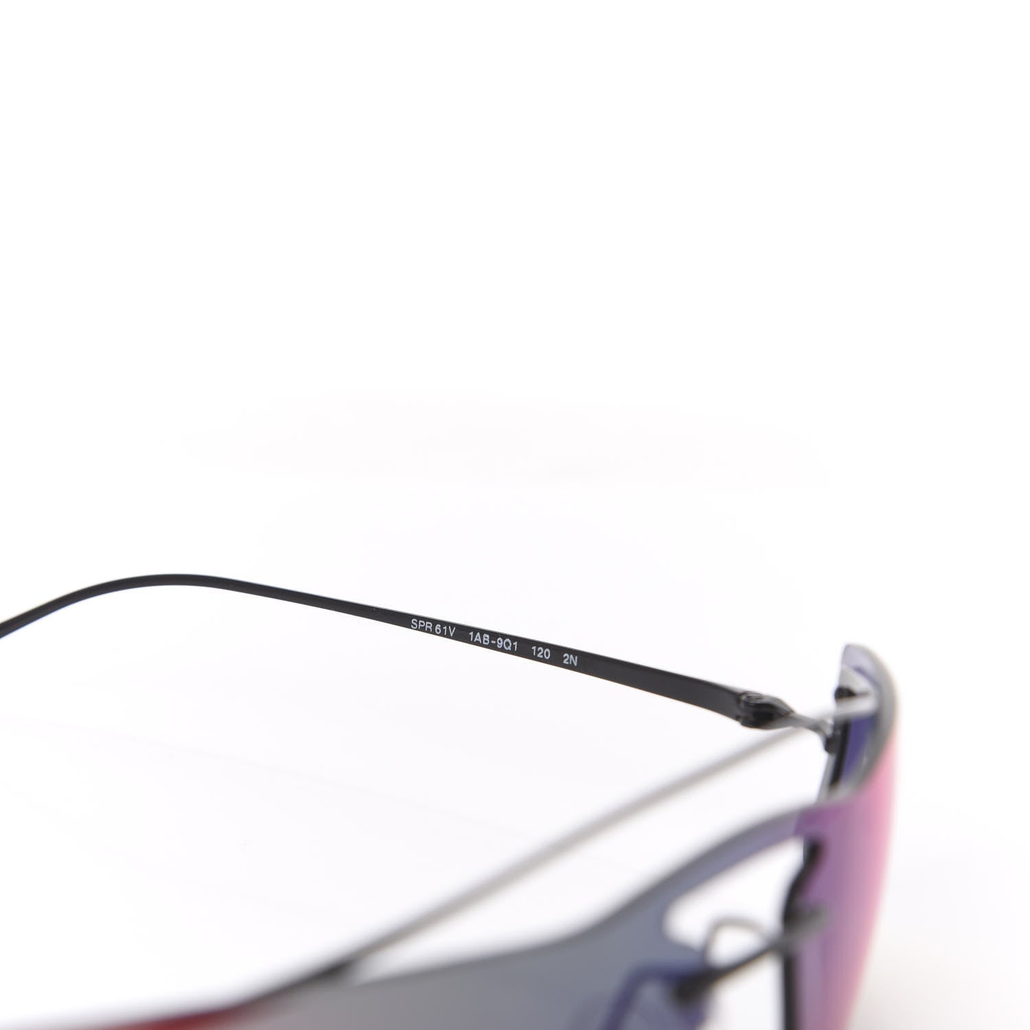 Prada Rectangle Shield Sunglasses SPR 61V Black Multicolor 5 of 6
