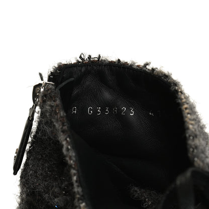 Chanel Tweed Calfskin Pearl Combat Short Boots 41.5 Multicolor 9 of 12