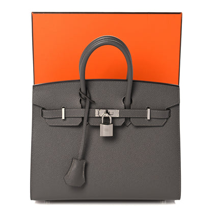 Hermes Epsom Birkin Sellier 25 Etain 35 of 35