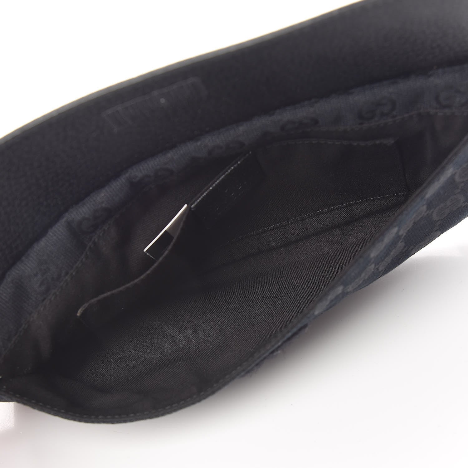 Gucci Monogram Web Belt Pouch Bag Black 5 of 10
