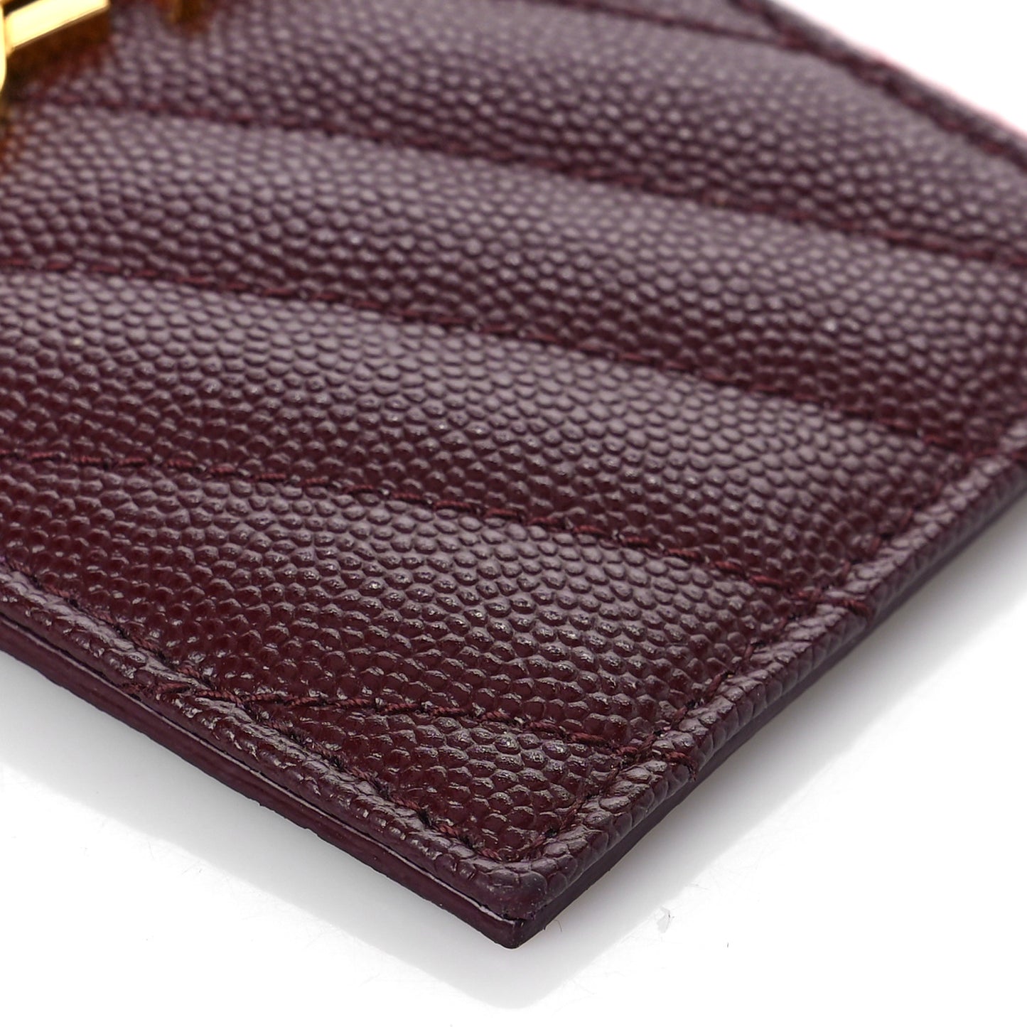 Grain De Poudre Matelasse Chevron Monogram Fragments Zippered Card Case Rouge Legion