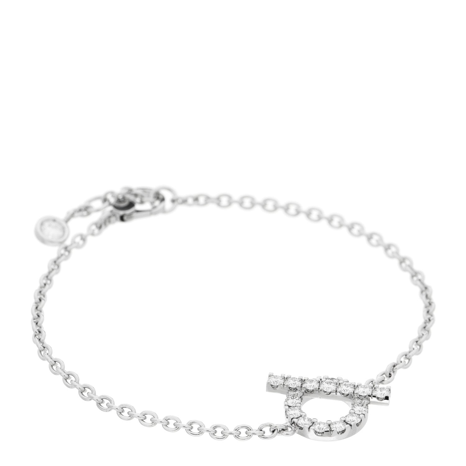 Hermes 18K White Gold Diamond Finesse Bracelet XS 1 of 4