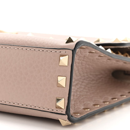 Valentino Garavani Pebbled Calfskin Medium Rockstud Flip Lock Crossbody Bag Poudre 9 of 9