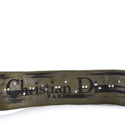 Christian Dior Canvas Embroidered Studded Camouflage Shoulder Strap Vert Multicolor 10 of 11