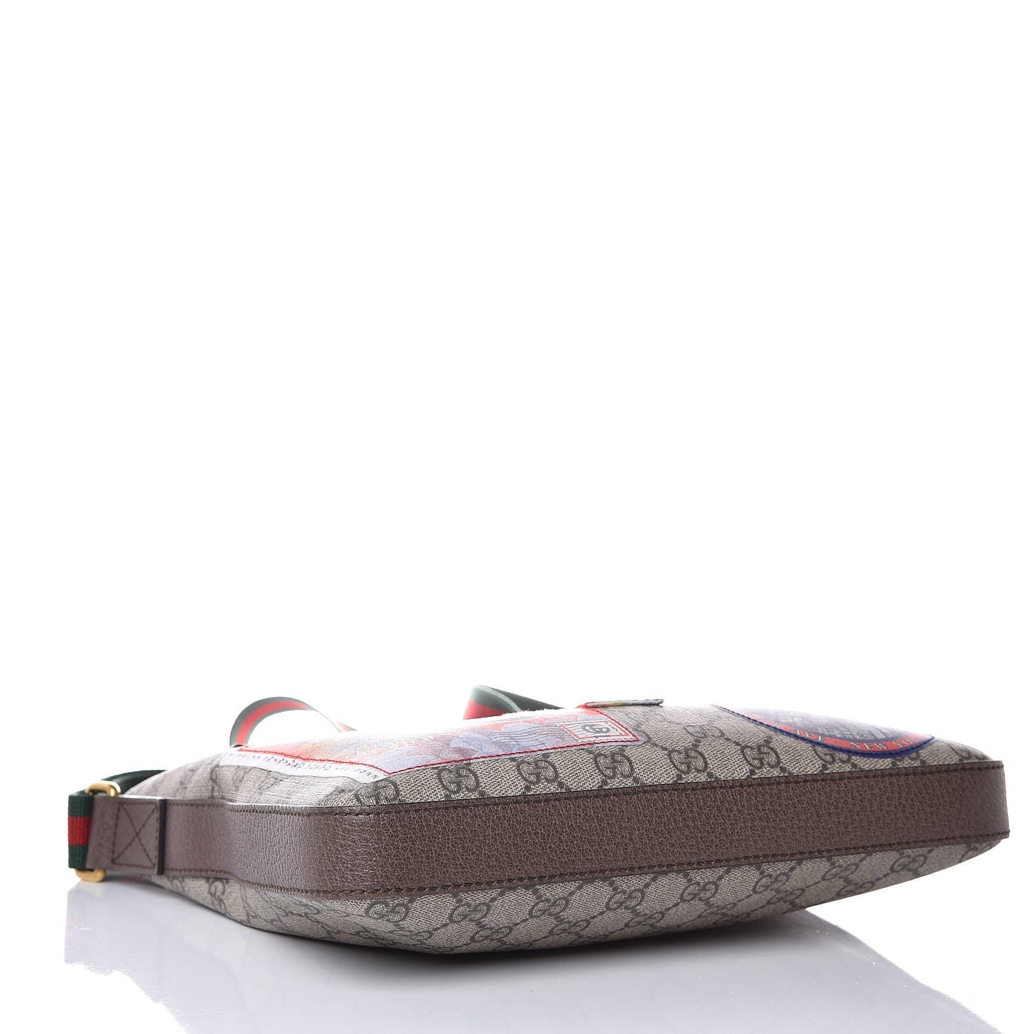 Gucci Soft GG Supreme Monogram Courrier Web Medium Flat Messenger Bag Beige New Acero Multicolor 4 of 10