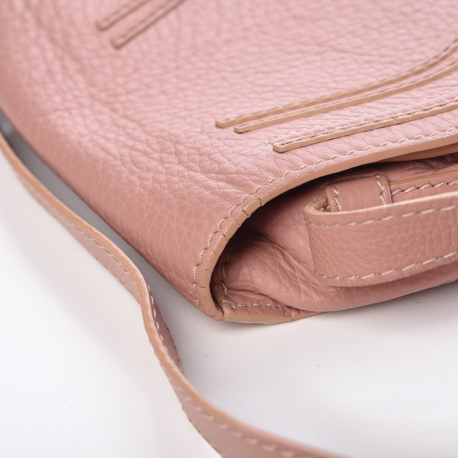 Chloe Grained Calfskin Small Marcie Saddle Bag Anemone Pink 10 of 11