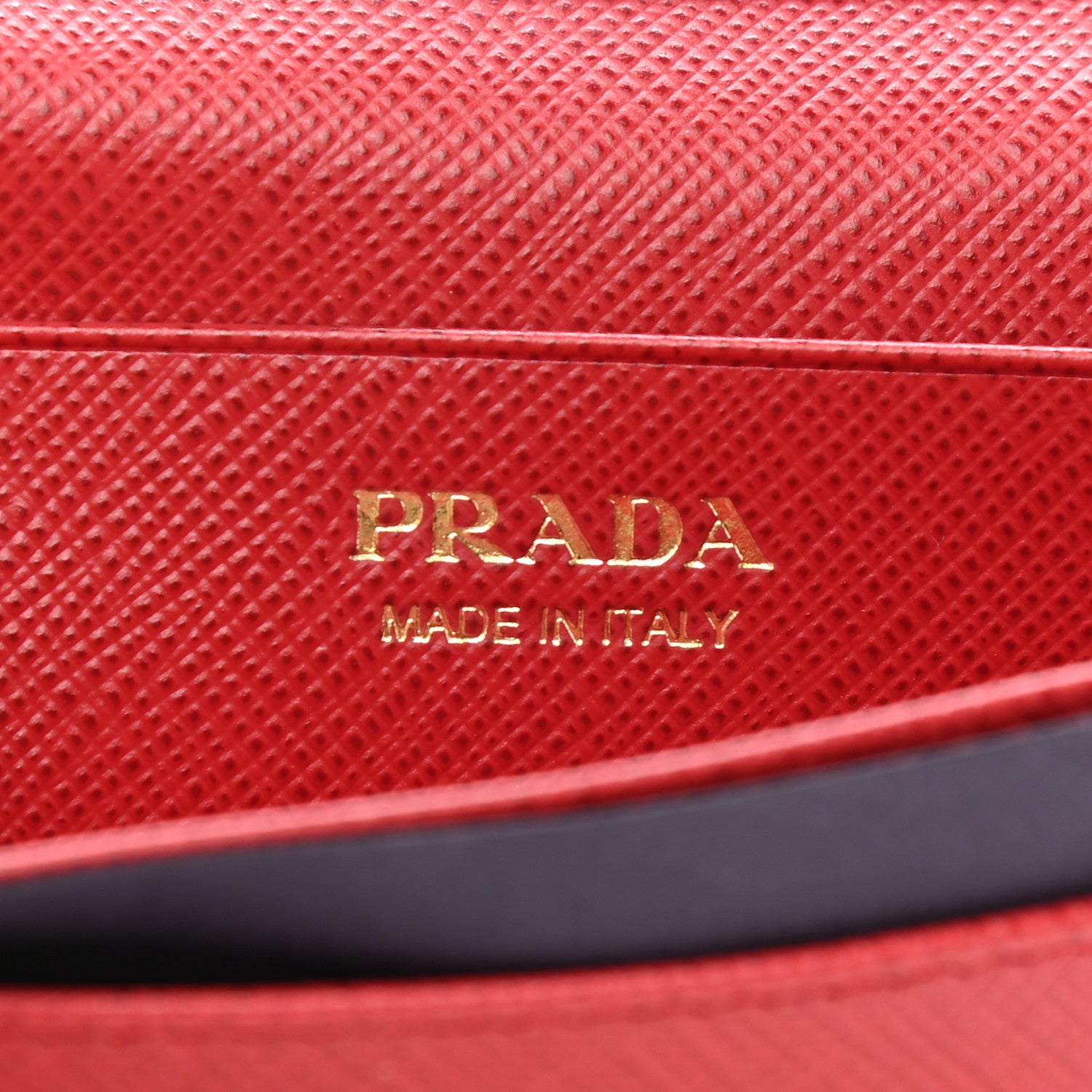 Prada Saffiano Metal Bi-Fold Card Holder Wallet Fuoco 6 of 7