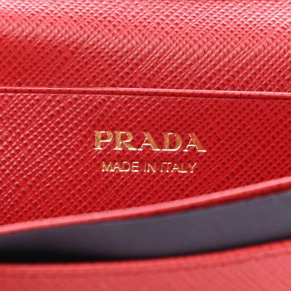 Prada Saffiano Metal Bi-Fold Card Holder Wallet Fuoco 6 of 7