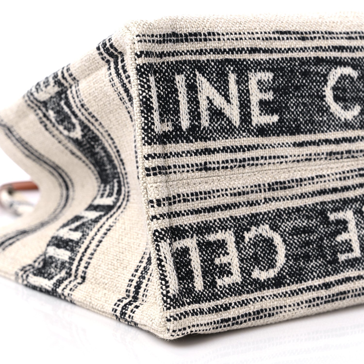 Celine Jacquard Striped Large Cabas Thais White Black 7 of 8