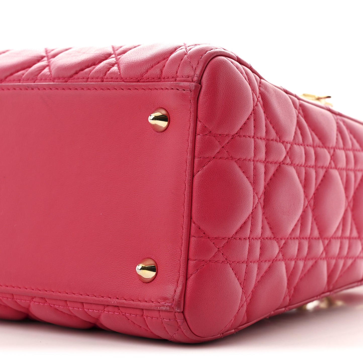 Lambskin Cannage Medium Lady Dior Fuchsia