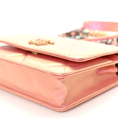 Chanel Iridescent Calfskin Quilted Chanel 19 Wallet On Chain WOC Pink 11 of 11