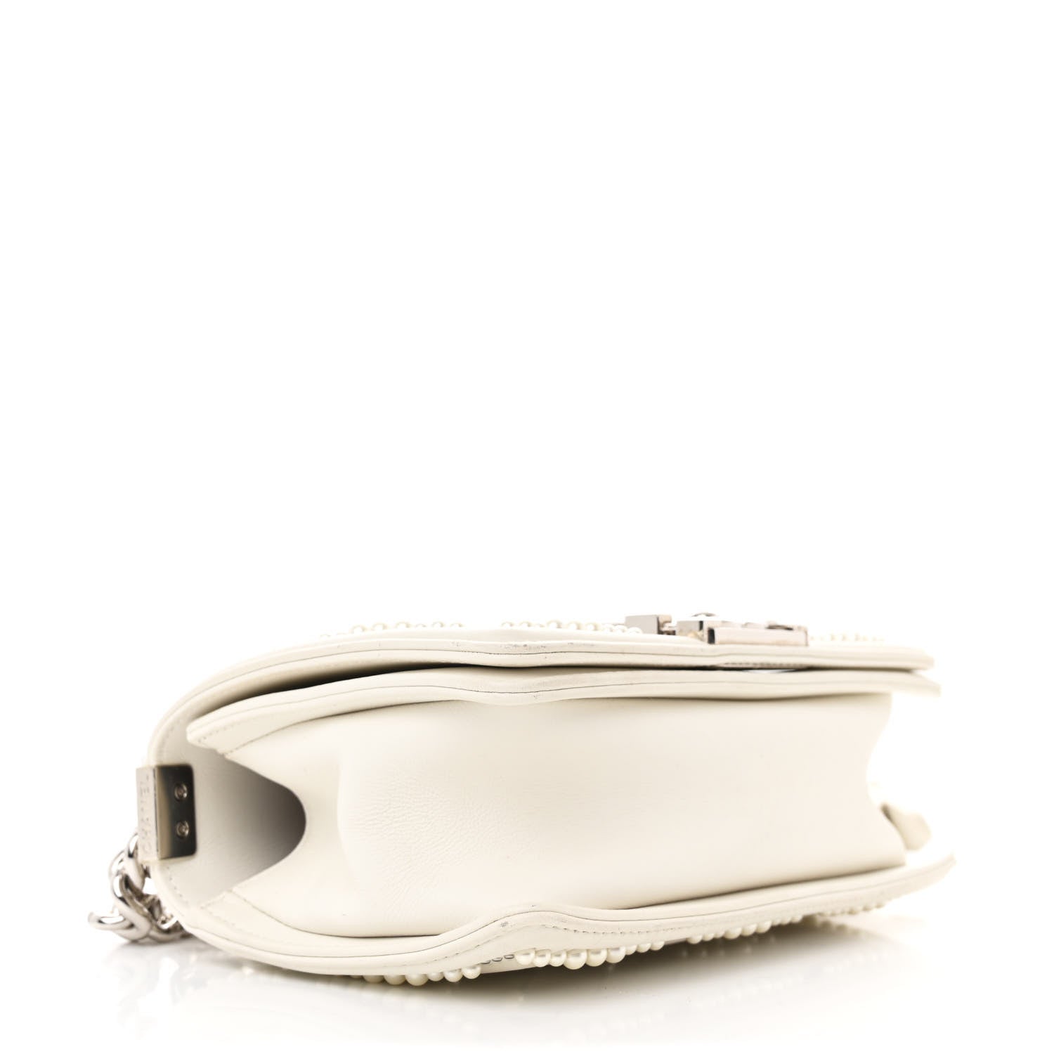 Chanel Calfskin Pearl Chevron Small Boy Flap White 4 of 11