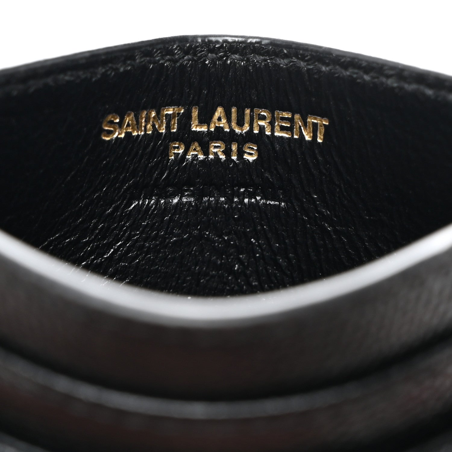 Saint Laurent Grain De Poudre Matelasse Chevron Monogram Credit Card Case Black 6 of 7