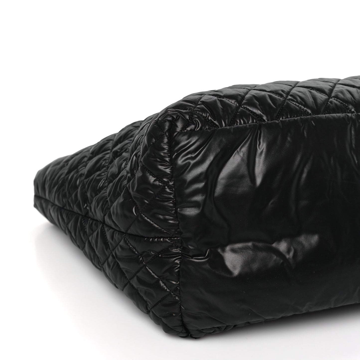 Nylon Quilted Large Coco Cocoon Tote Black
