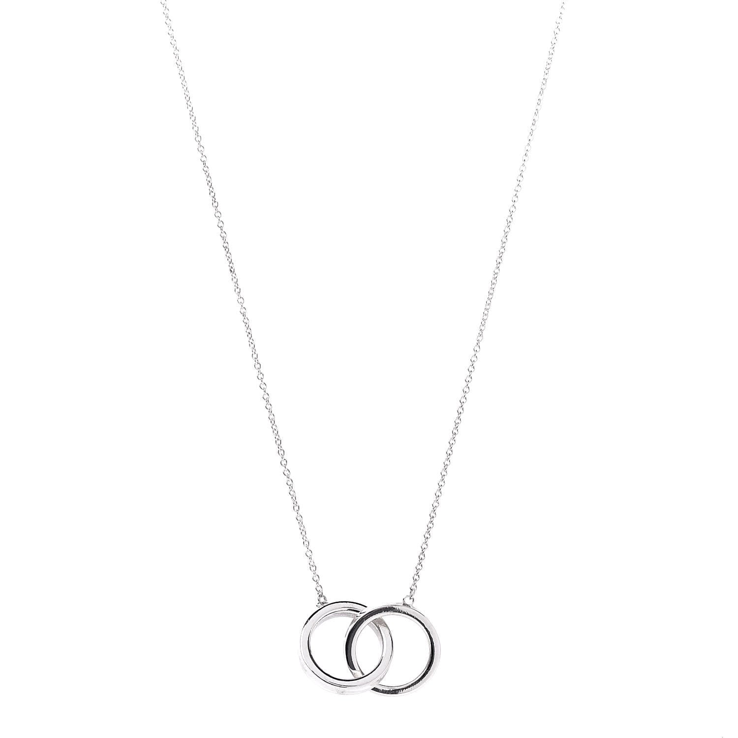 Tiffany Sterling Silver 1837 Interlocking Circles Pendant Necklace 1 of 8