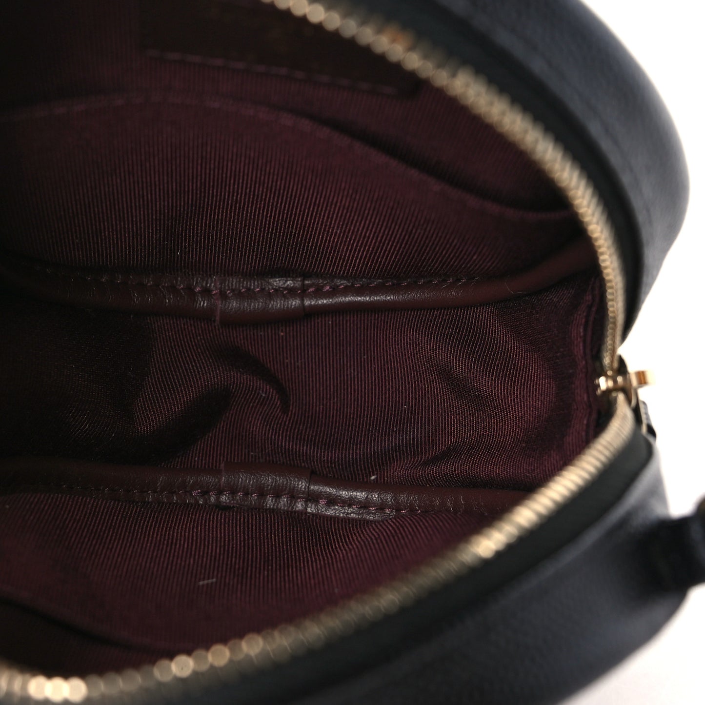 Caviar Quilted Round Clutch With Chain Black