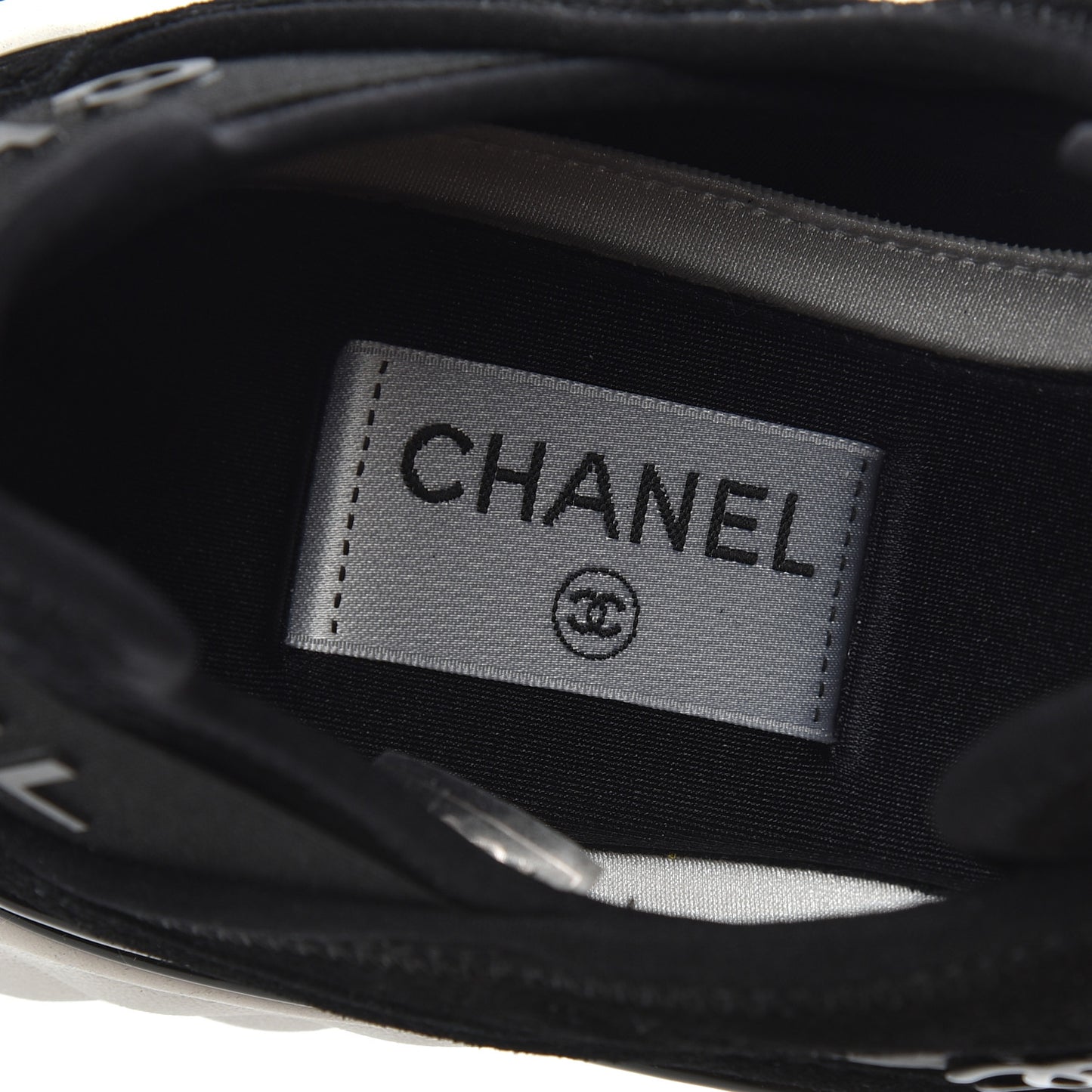 Velvet Calfskin Mixed Fibers CC Sneakers 39.5 Black