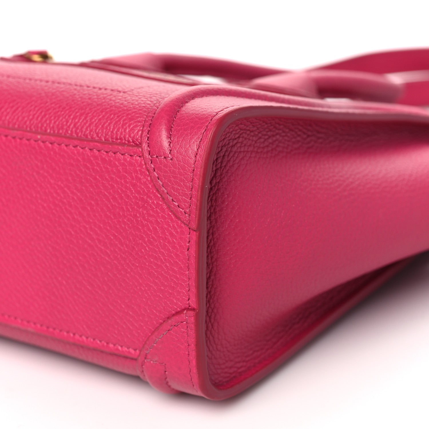 Celine Drummed Calfskin Nano Luggage Fuchsia 10 of 10