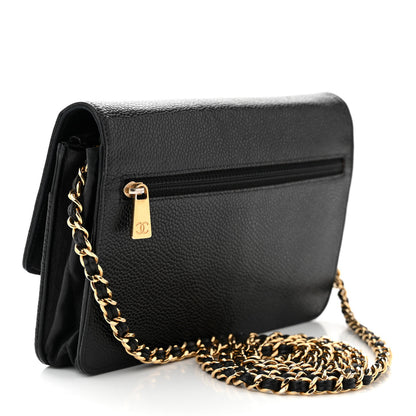 Chanel Caviar Timeless CC Wallet On Chain WOC Black 3 of 11