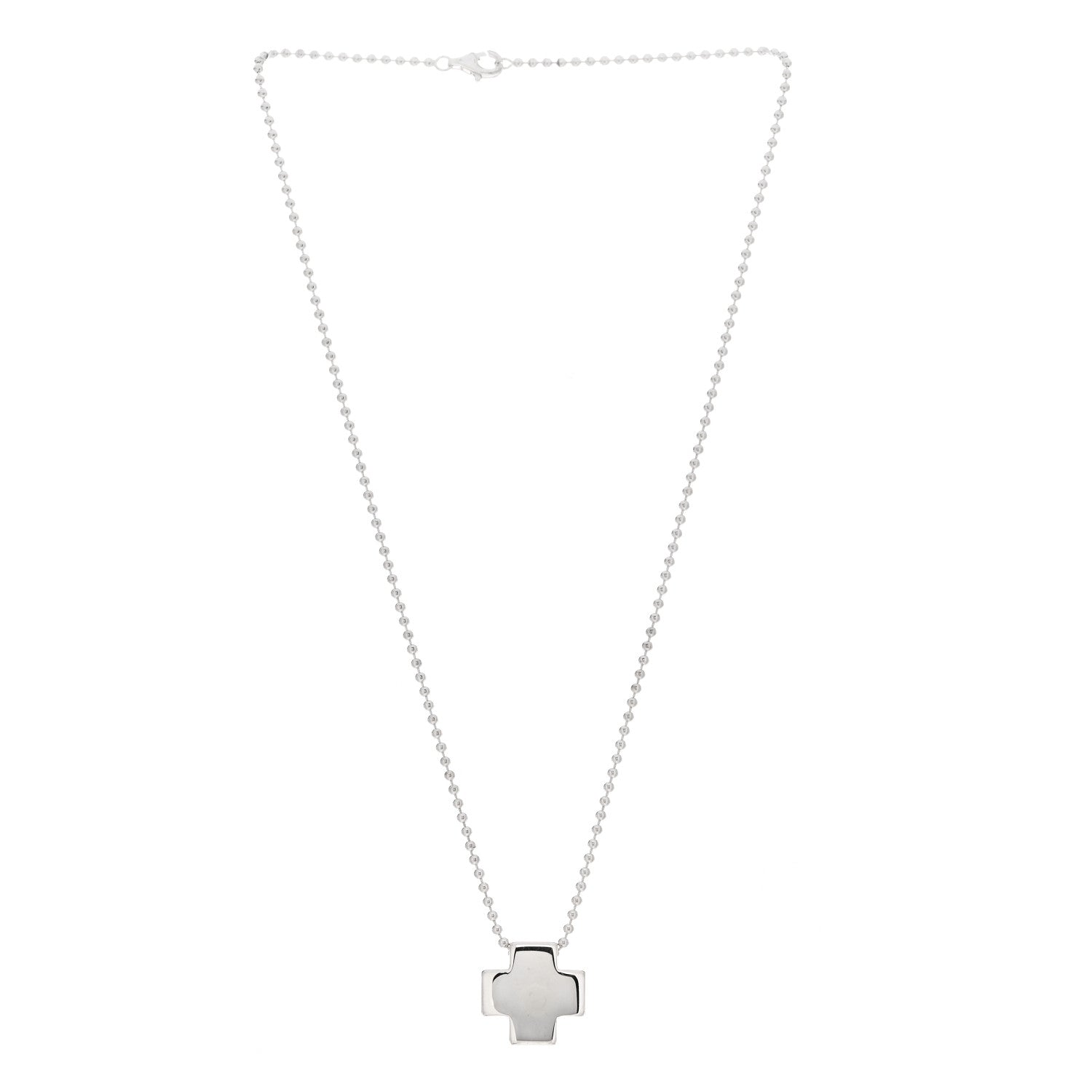 Tiffany Sterling Silver Square Cross Pendant Necklace 3 of 4
