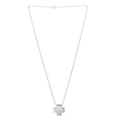 Tiffany Sterling Silver Square Cross Pendant Necklace 3 of 4