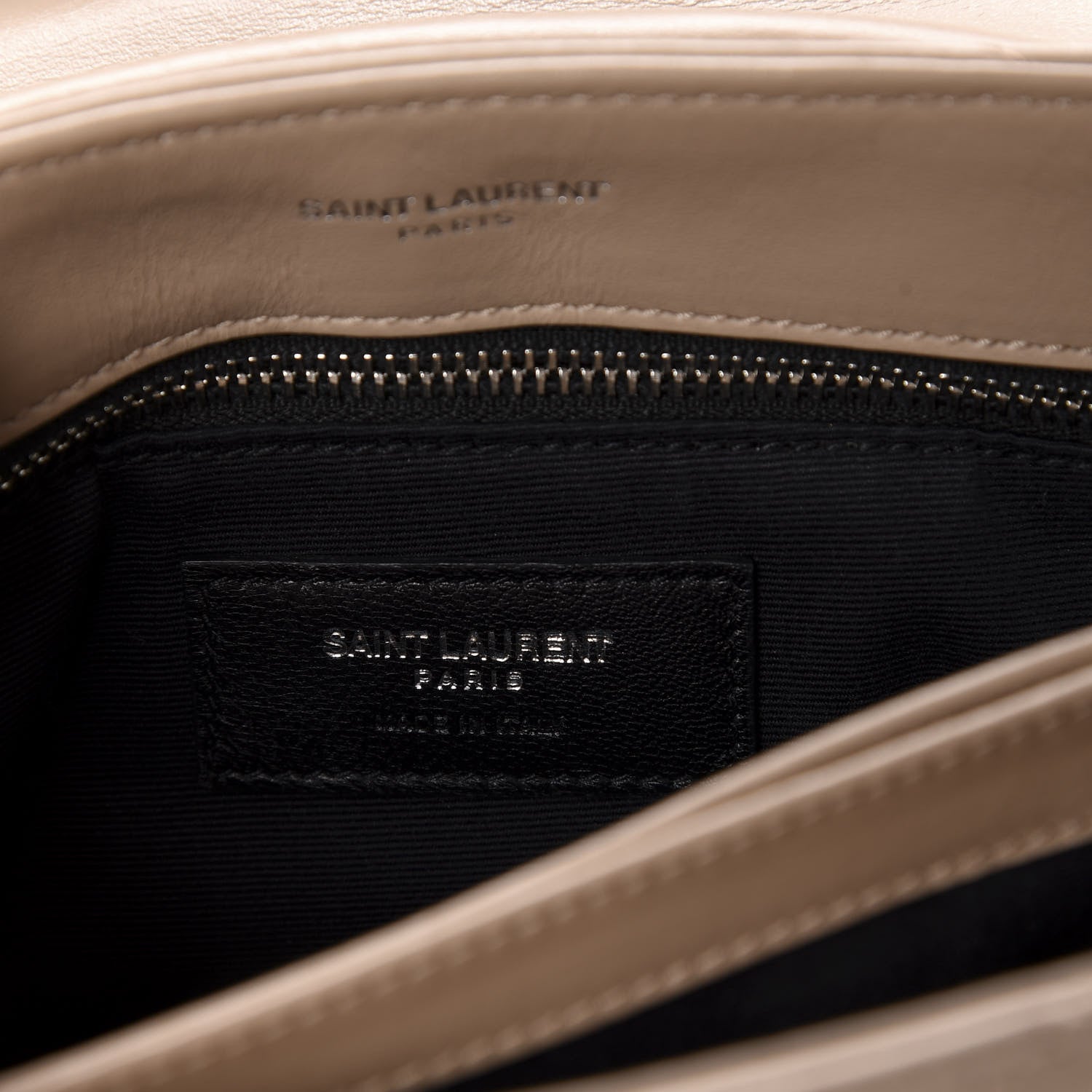 Saint Laurent Calfskin Y Quilted Monogram Toy Loulou Satchel Nude 10 of 12