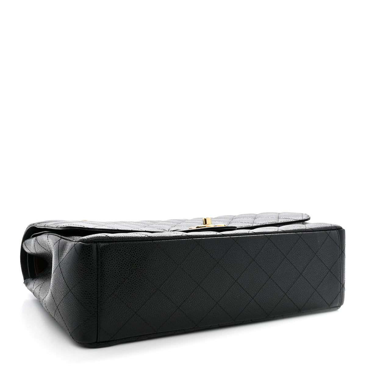 Caviar Quilted Maxi Double Flap Black