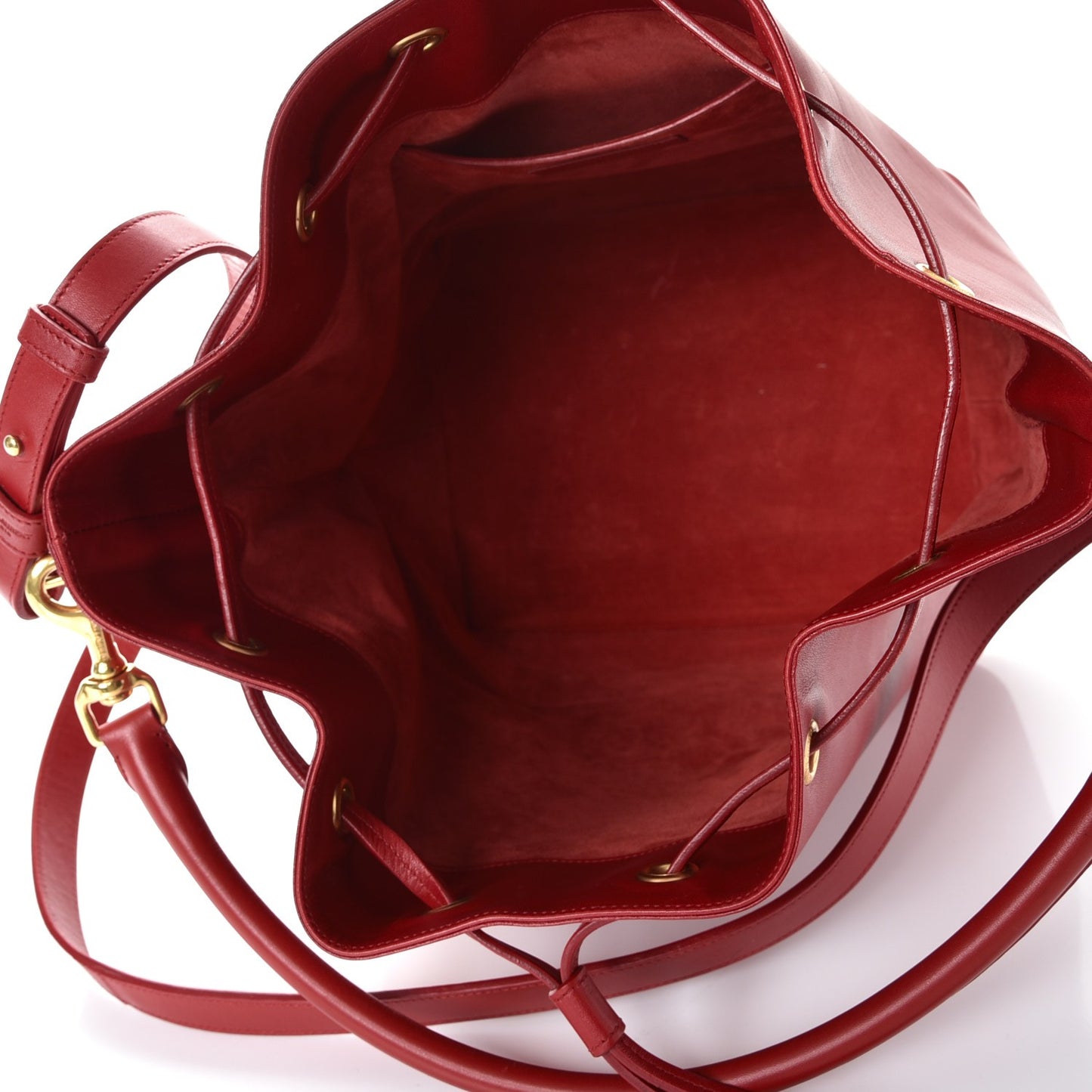 Calfskin Medium Emmanuelle Bucket Bag Lipstick Red