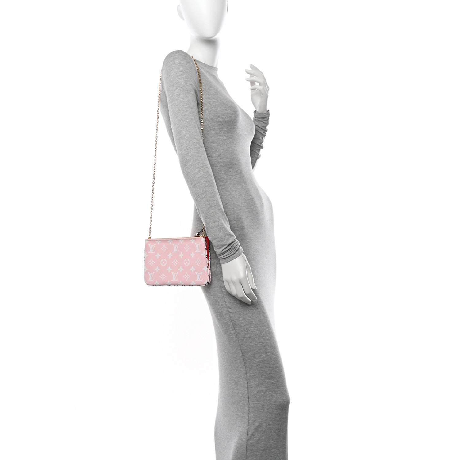 Louis Vuitton Monogram Giant Double Zip Pochette Rouge 2 of 11