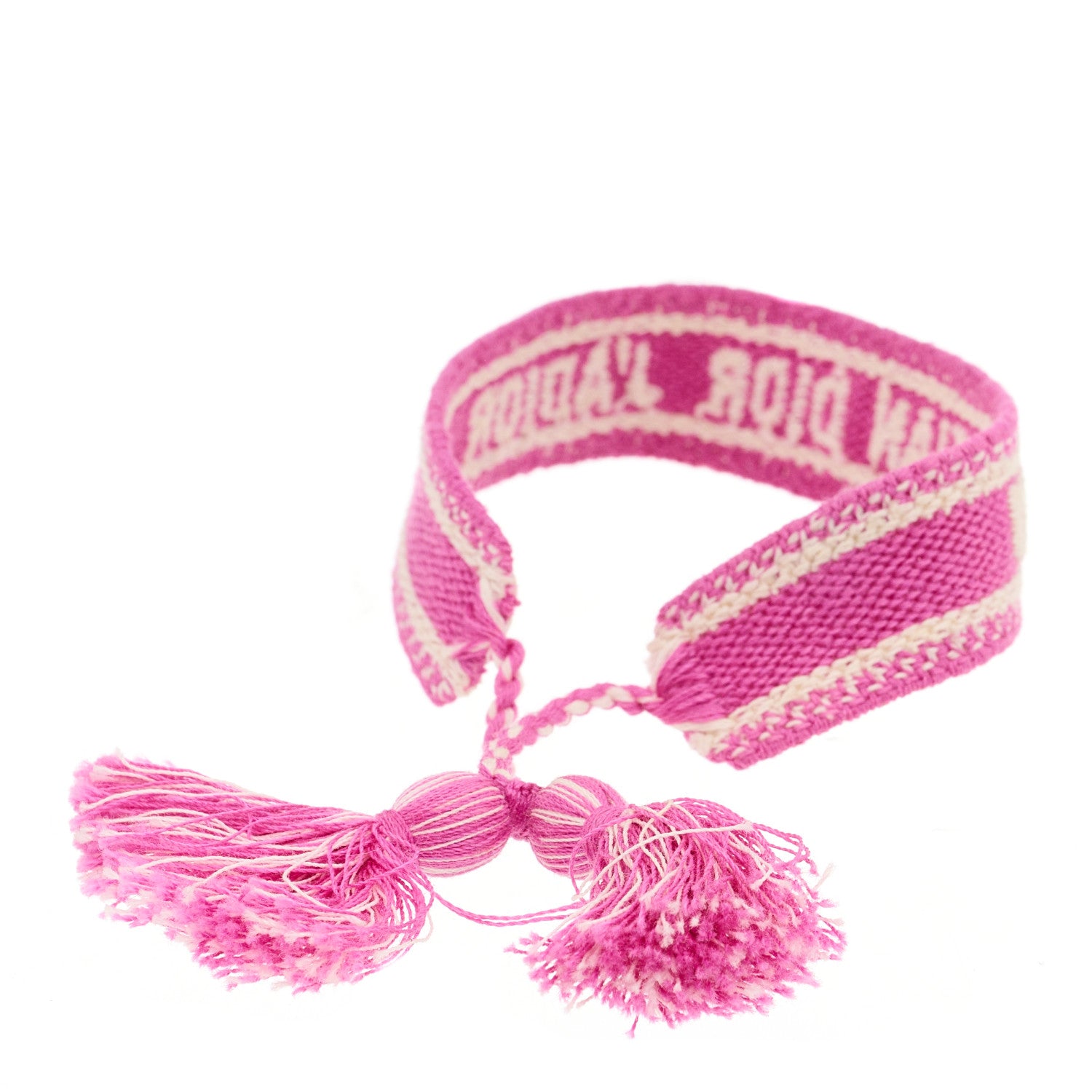 Christian Dior Woven Cotton J'Adior Friendship Bracelet Hot Pink