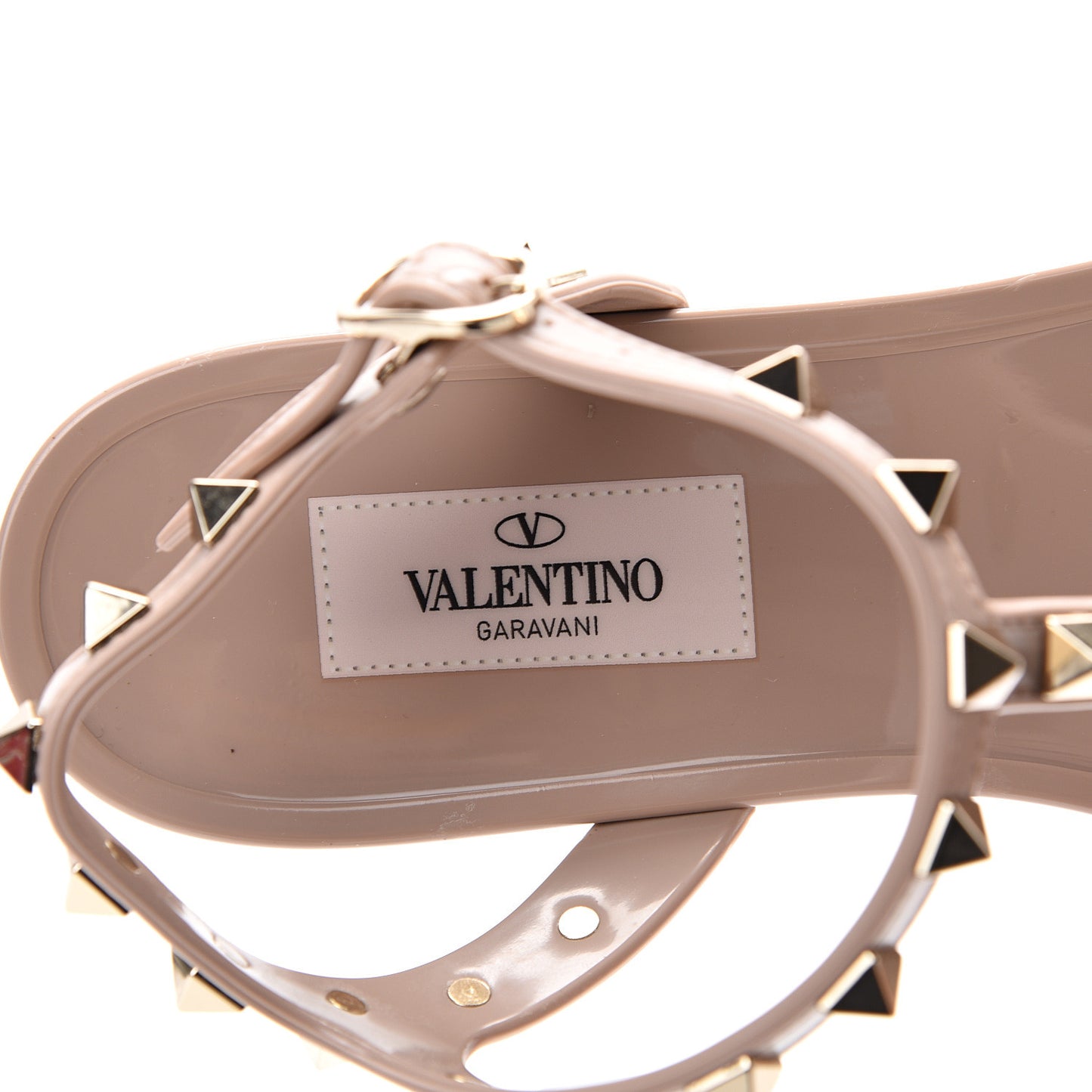 PVC Jelly Rockstud Caged Sandals 38 Poudre