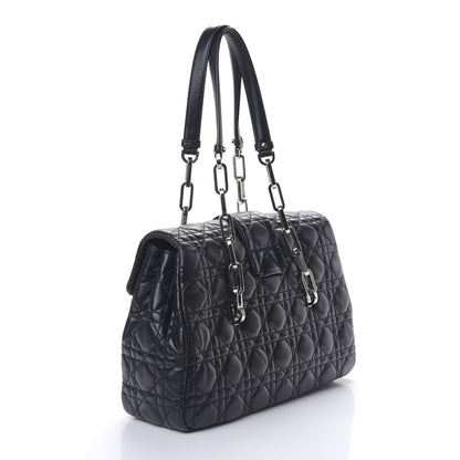 Christian Dior Lambskin Cannage Flap Bag Black 2 of 10