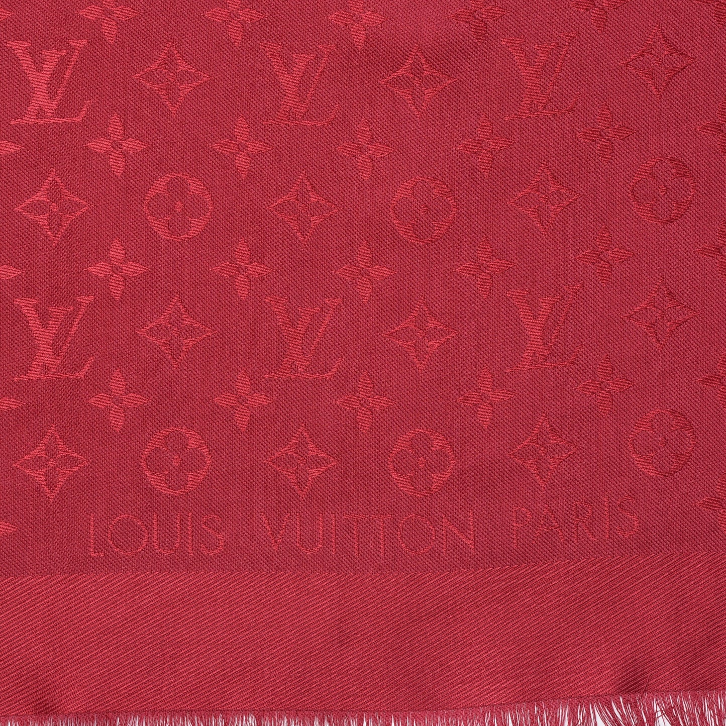Silk Wool Monogram Shawl Pomme D'Amour