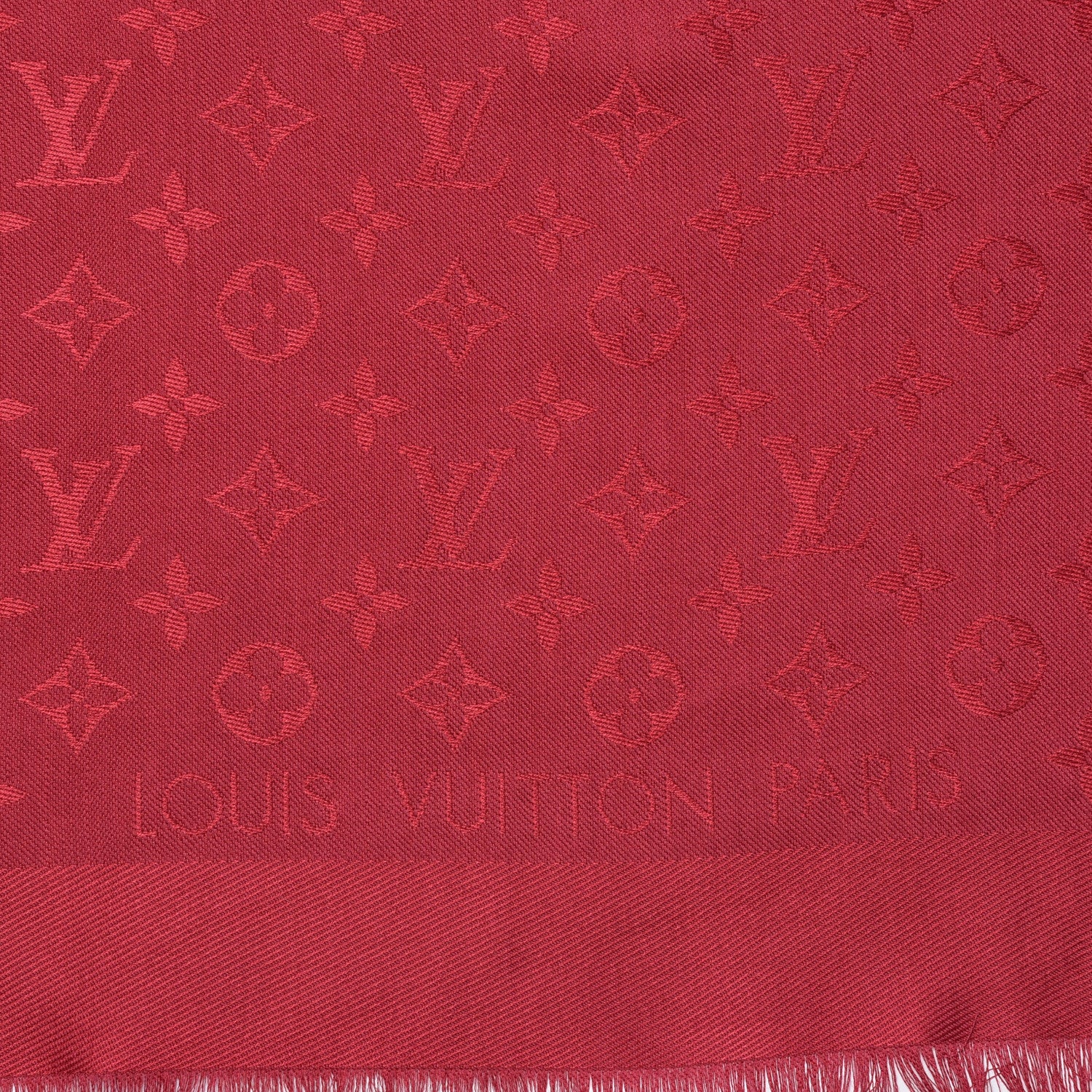 Louis Vuitton Silk Wool Monogram Shawl Pomme D'Amour 5 of 13