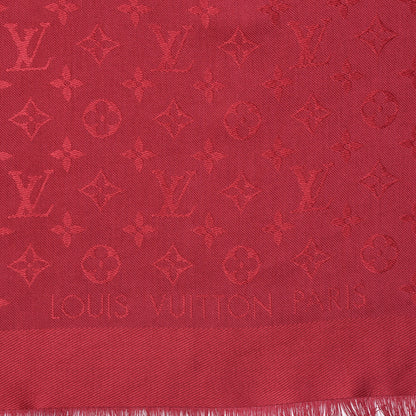 Louis Vuitton Silk Wool Monogram Shawl Pomme D'Amour 5 of 13