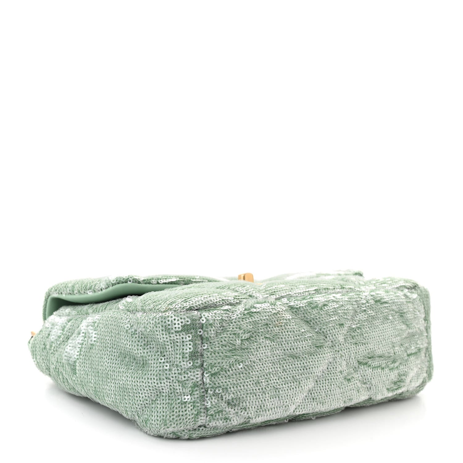 Chanel Sequin Quilted Medium Chanel 19 Flap Light Green 4 of 10