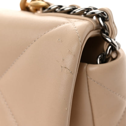 Chanel Lambskin Quilted Medium Chanel 19 Flap Beige 11 of 12