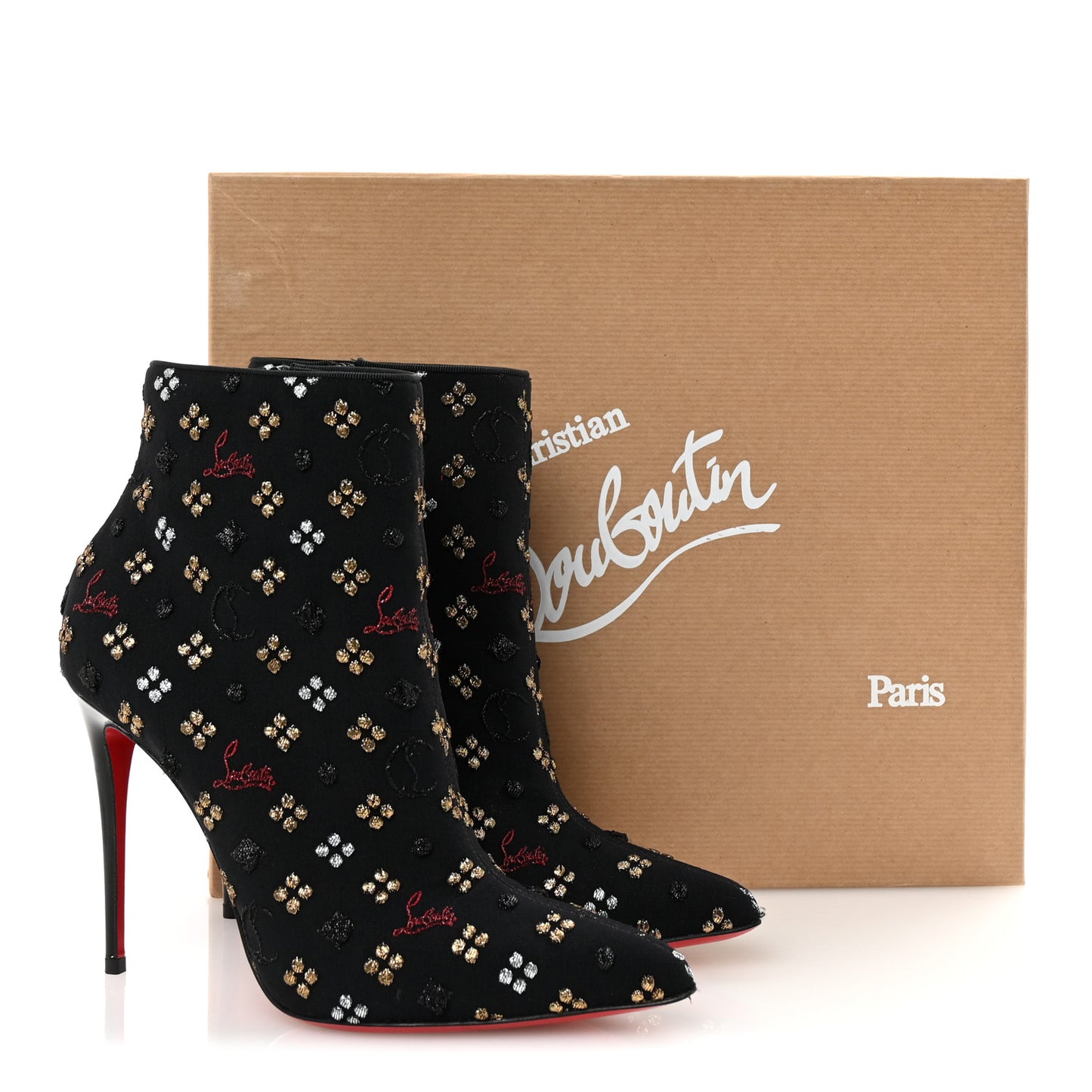 Jacquard Loubi In The Sky So Kate Booty 100 Ankle Boots 38 Multi Black
