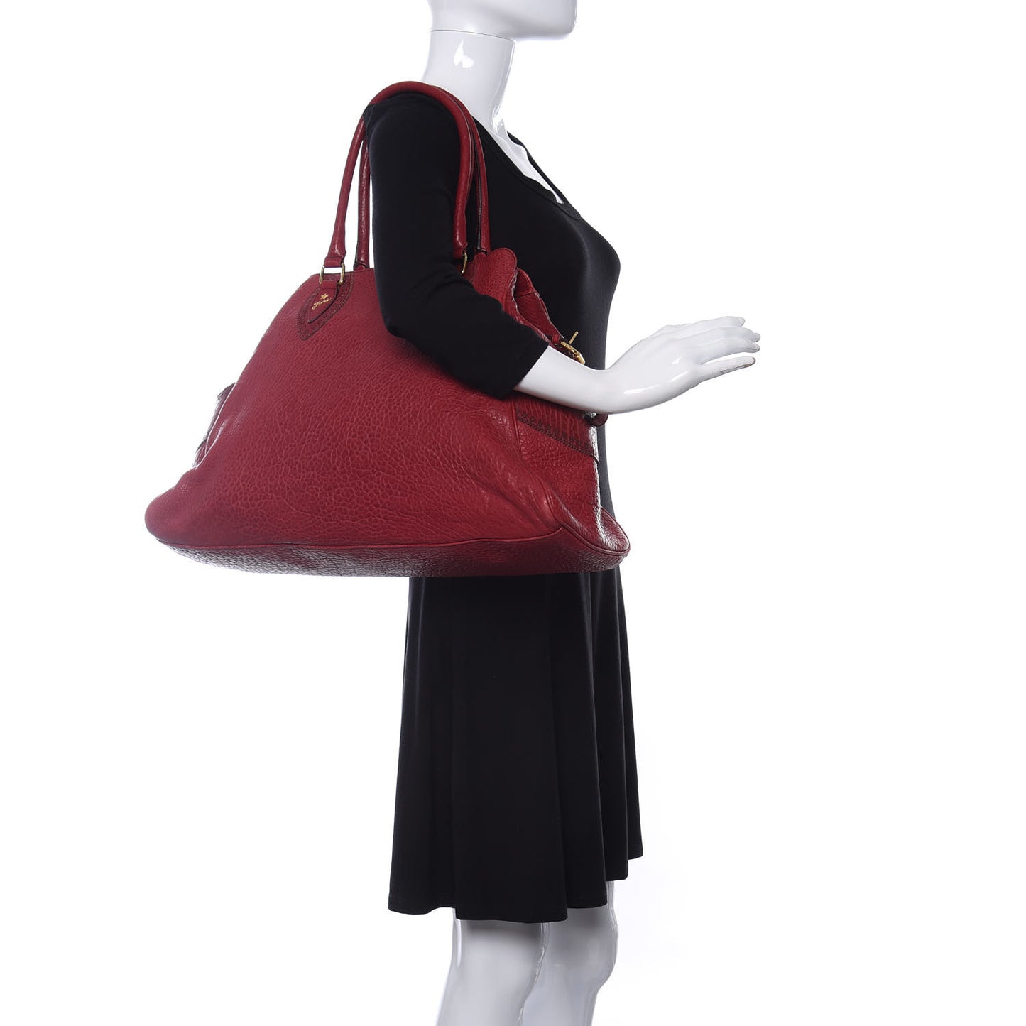 Crinkled Lambskin Large Bag De Jour Tote Red