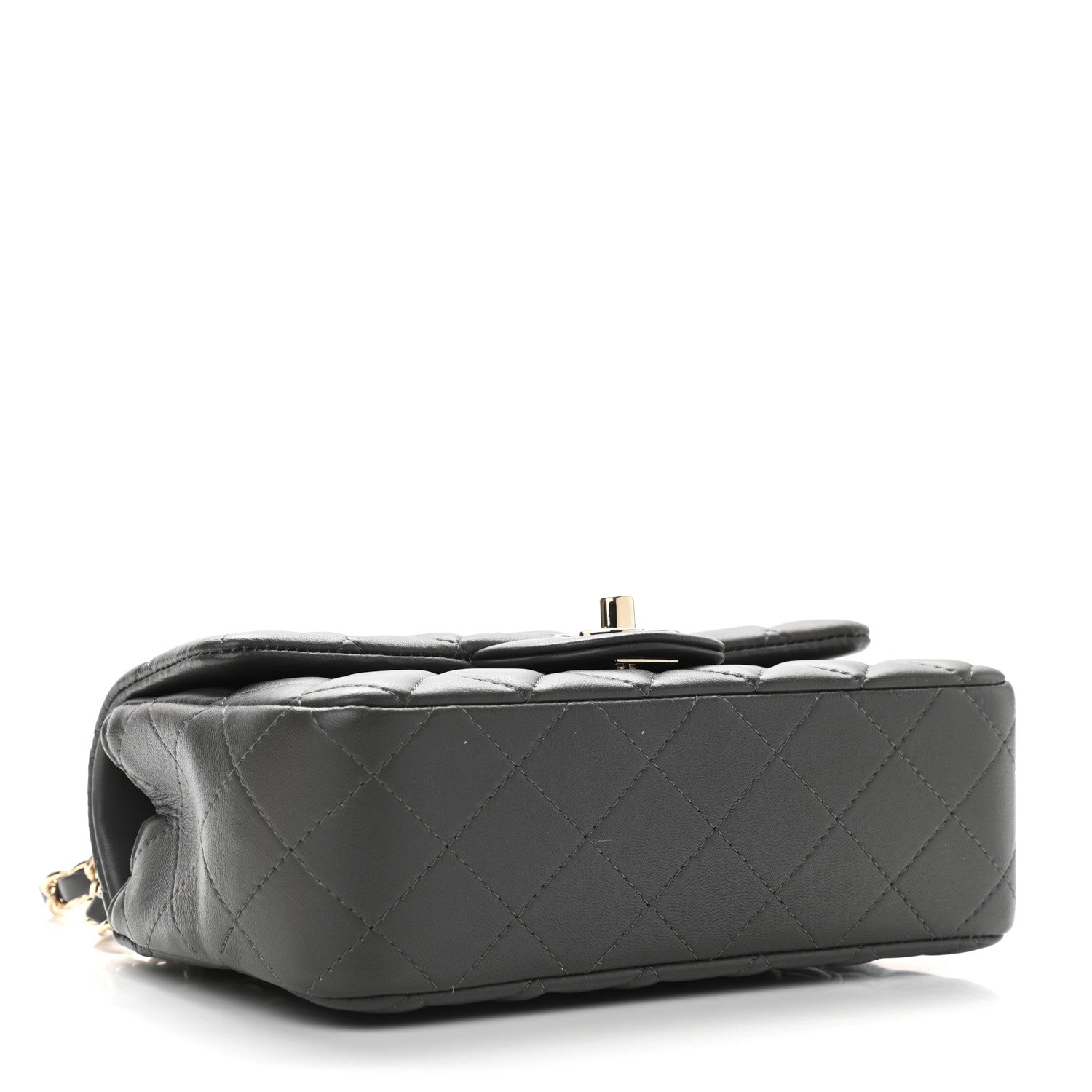 Chanel Lambskin Quilted Mini Rectangular Flap Dark Grey 4 of 9