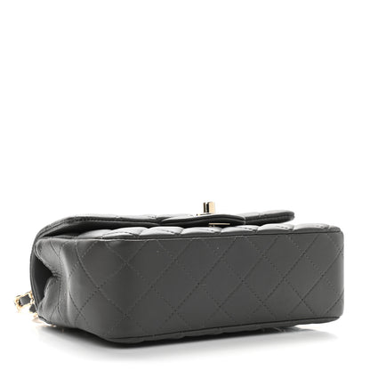 Chanel Lambskin Quilted Mini Rectangular Flap Dark Grey 4 of 9