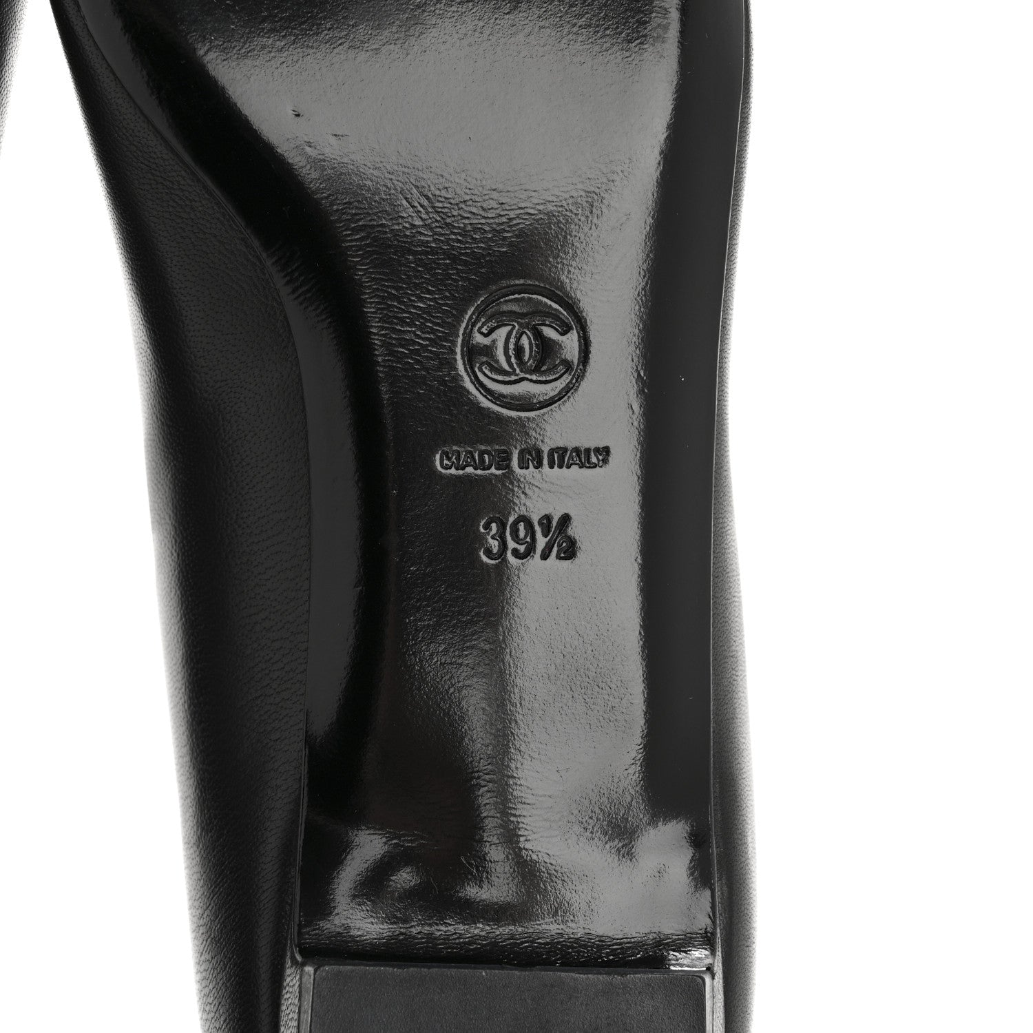 Chanel Lambskin CC Cap Toe Bow Ballerina Flats 39.5 Black 13 of 20