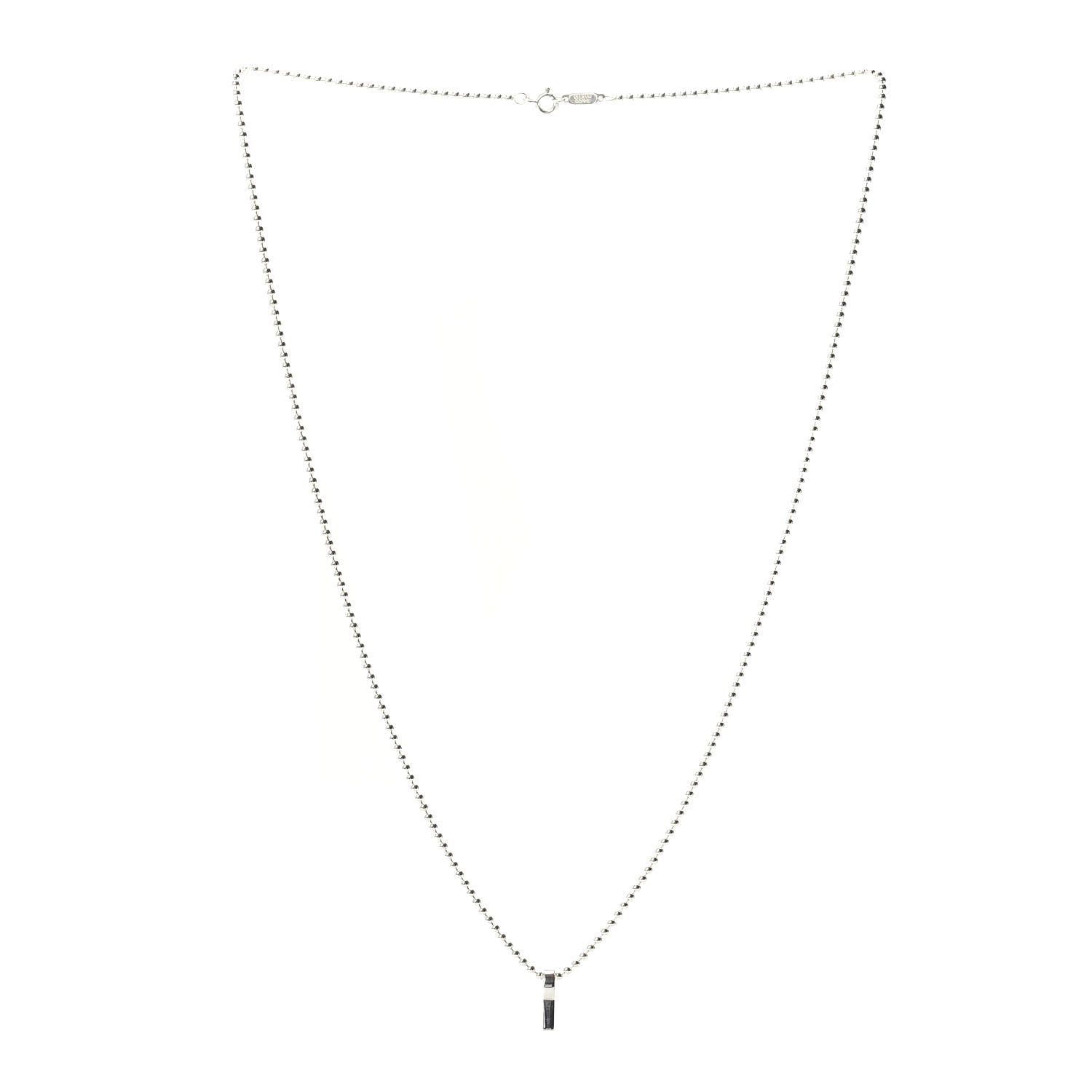 Tiffany Sterling Silver Makers Keyhole Pendant Necklace 3 of 4