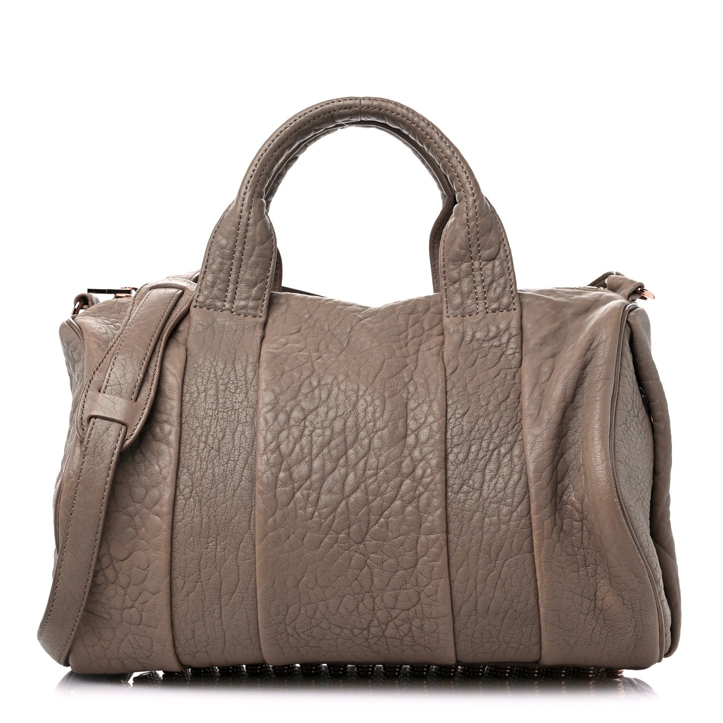 Pebbled Lambskin Rocco Latte Rose Gold Hardware