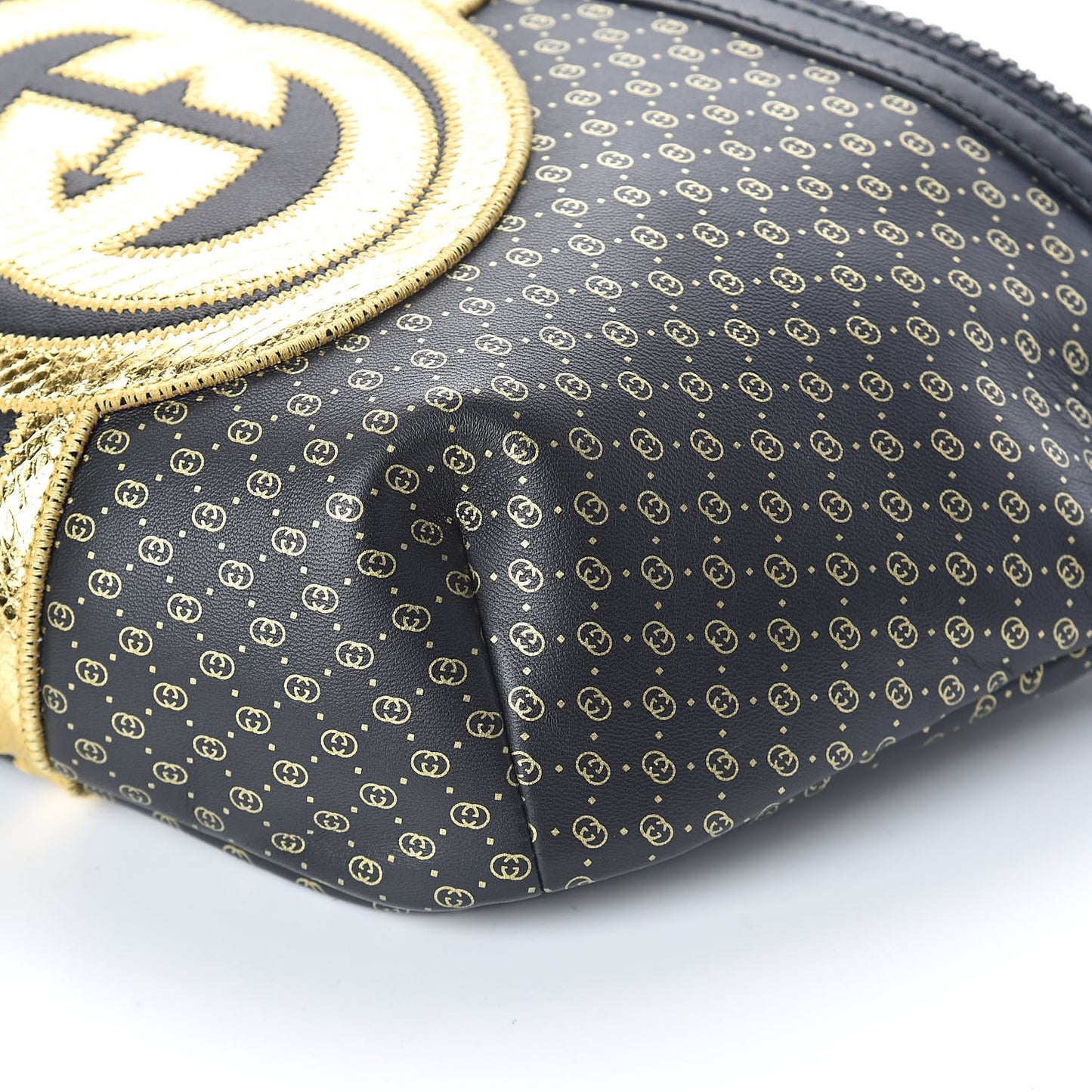 X DAPPER DAN Calfskin Laminated Ayers GG Micro Monogram Mens Belt Bag Black